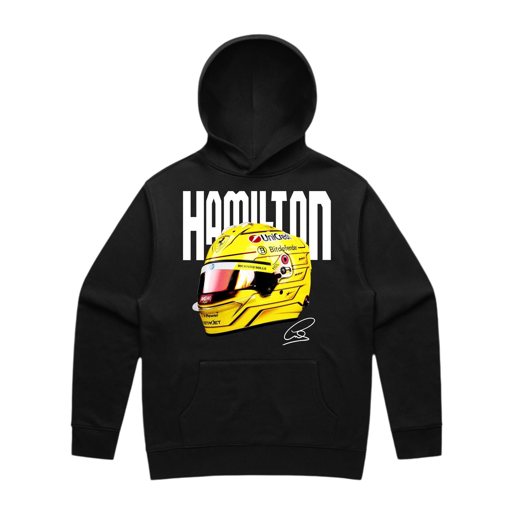 Hamilton Big Helmet Hoodie - Motorsport Merch - F1 Apparel - Clothing