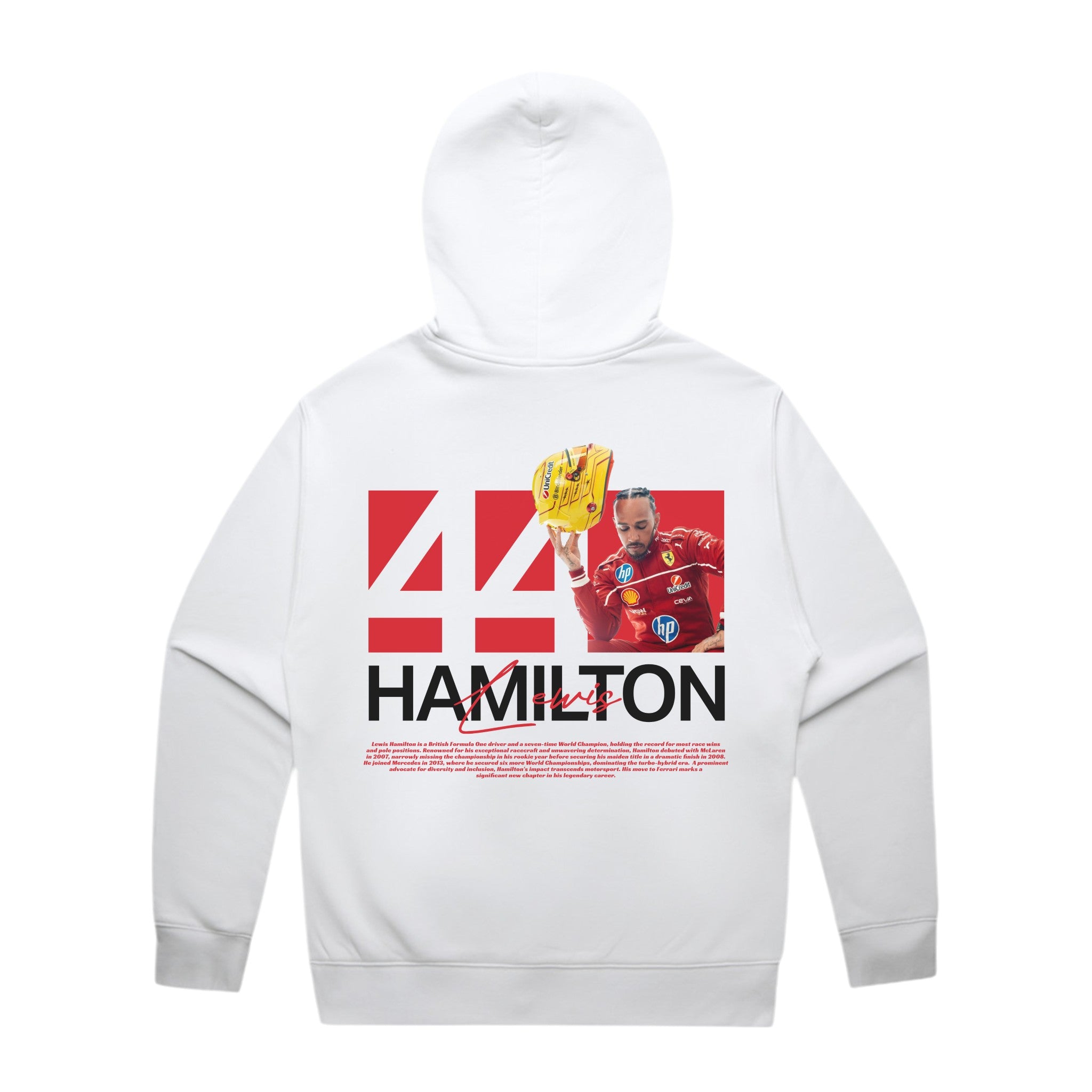 Hamilton 25' Yellow Helmet Hoodie - Motorsport Merch - F1 Apparel - Clothing