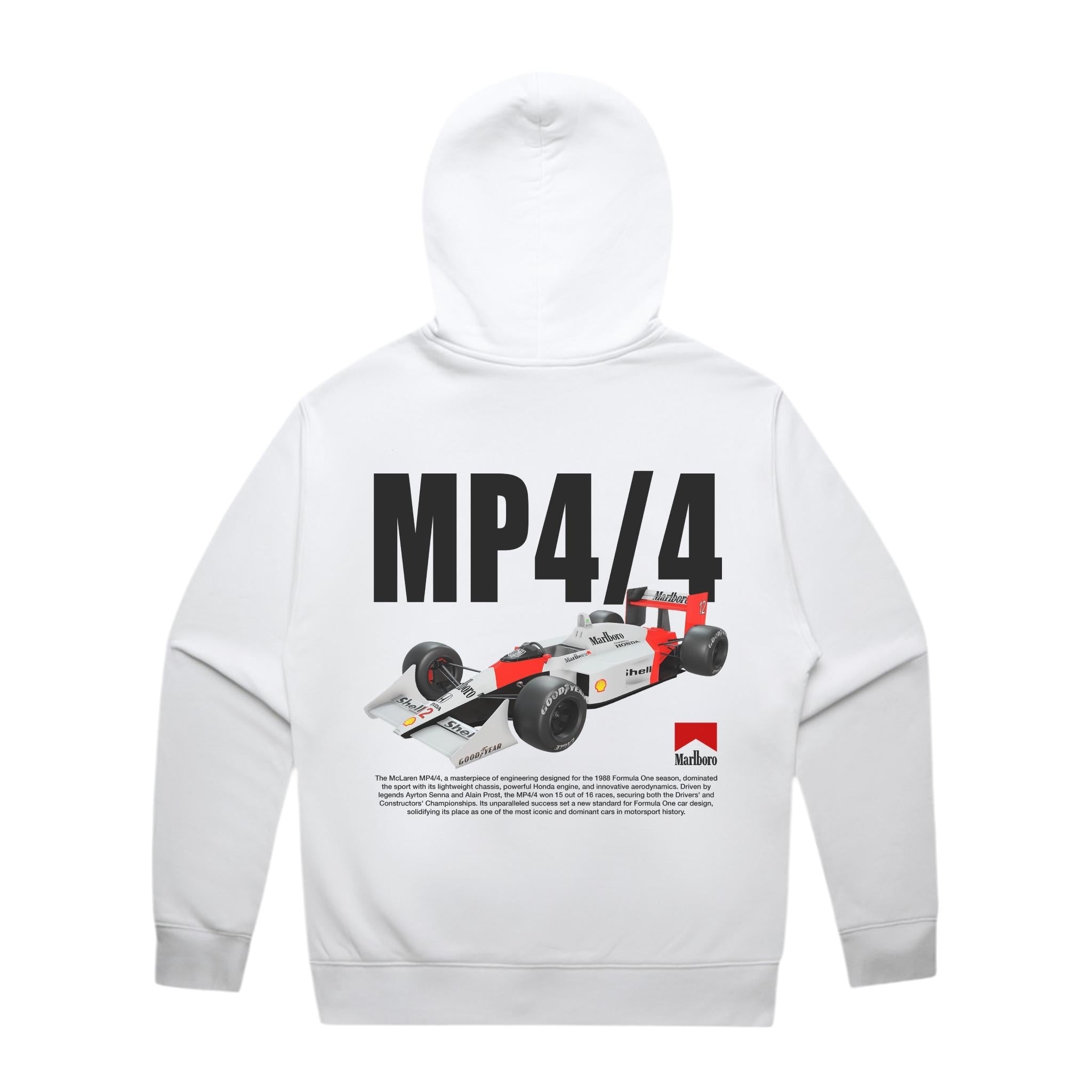MP4/4 Graphic Hoodie - Motorsport Merch - F1 Apparel - Clothing