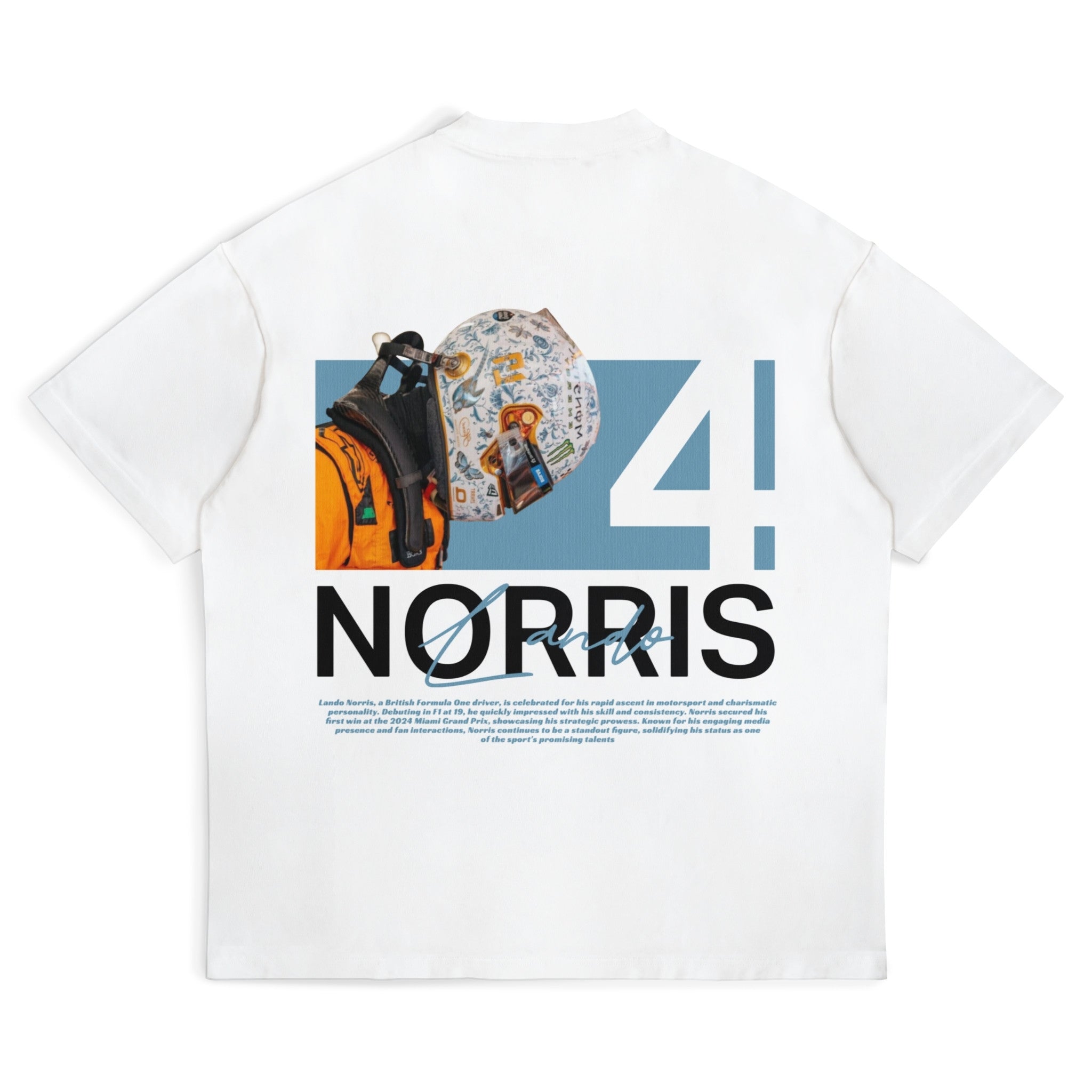 Norris White Helmet Tee - Motorsport Merch - F1 Apparel - Clothing