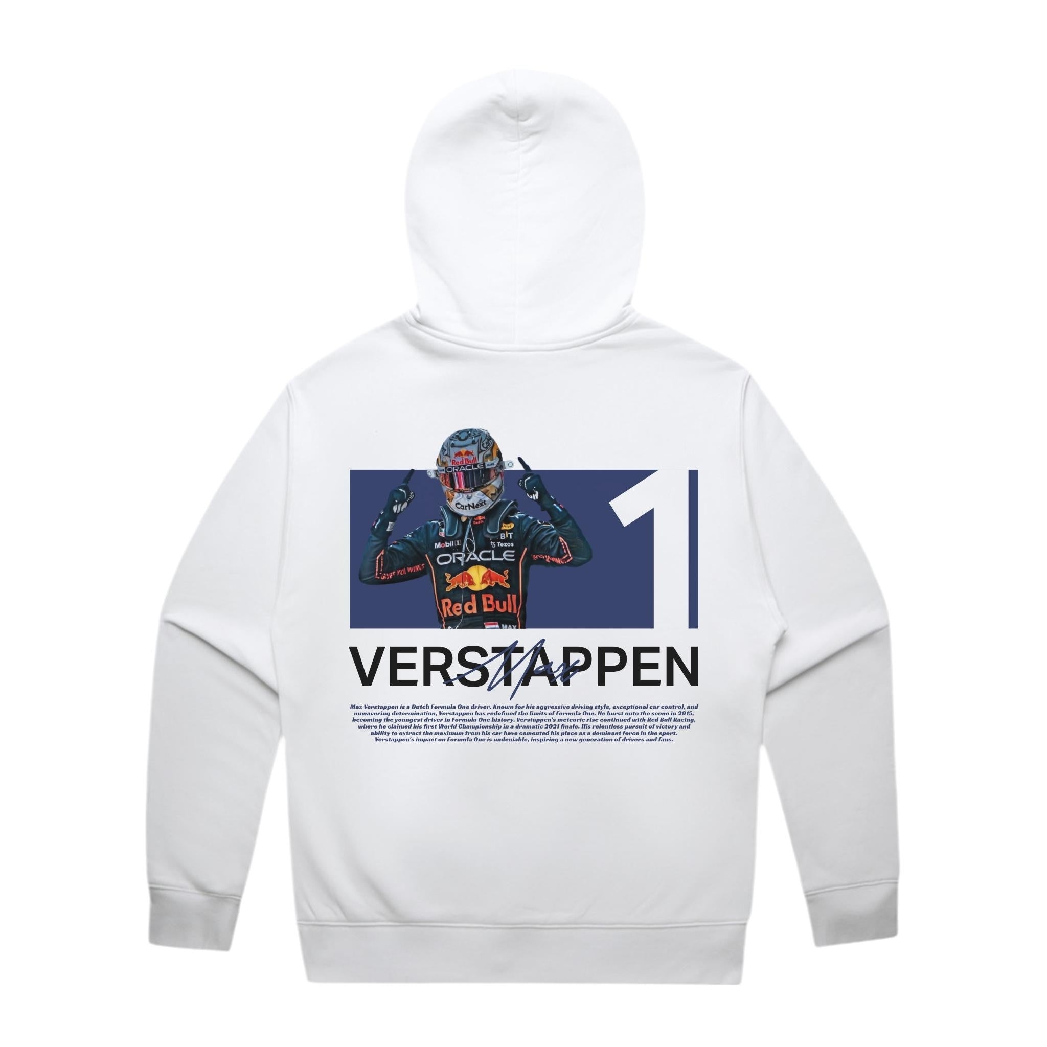 Verstappen White Helmet Hoodie - Motorsport Merch - F1 Apparel - Clothing