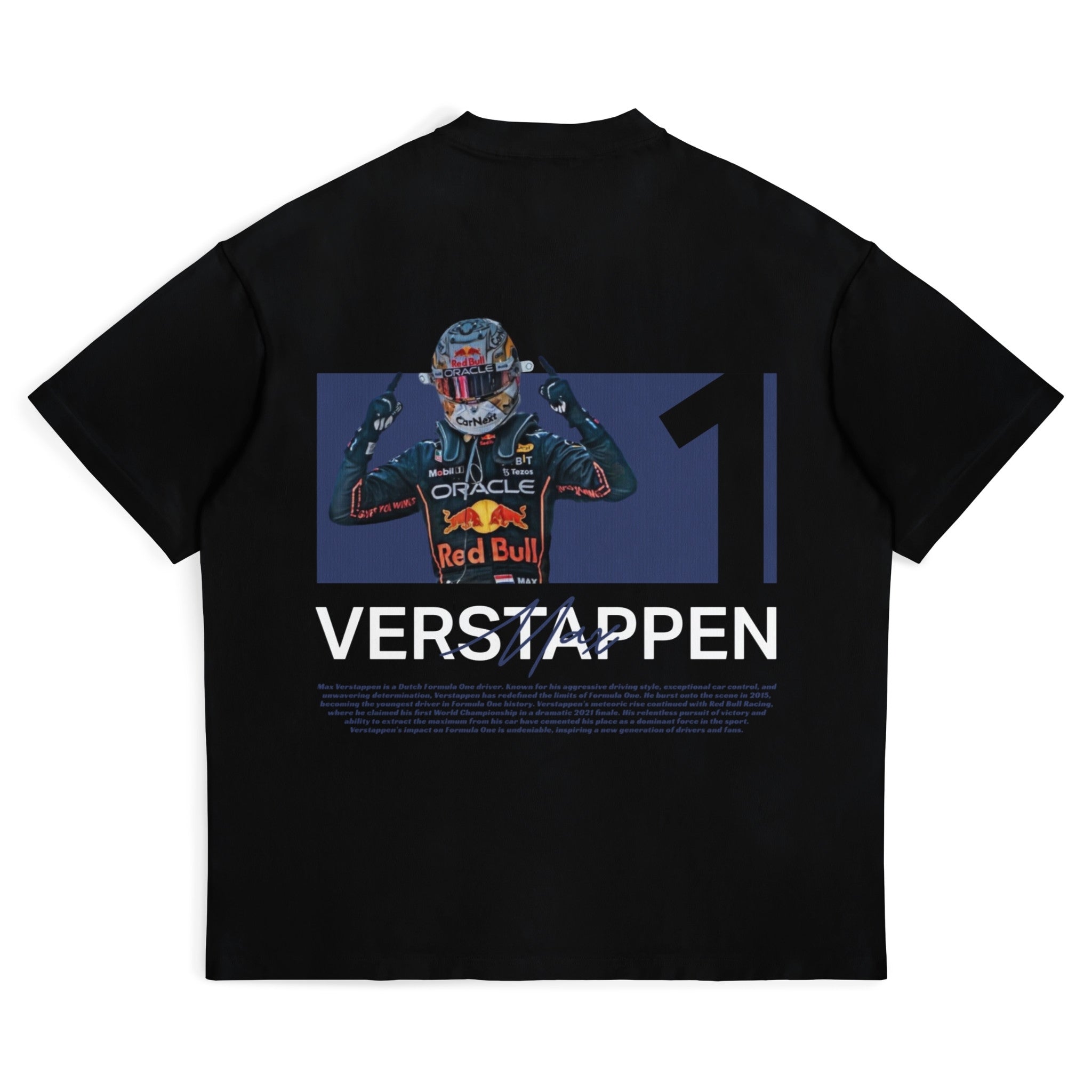 Verstappen White Helmet Tee - Motorsport Merch - F1 Apparel - Clothing
