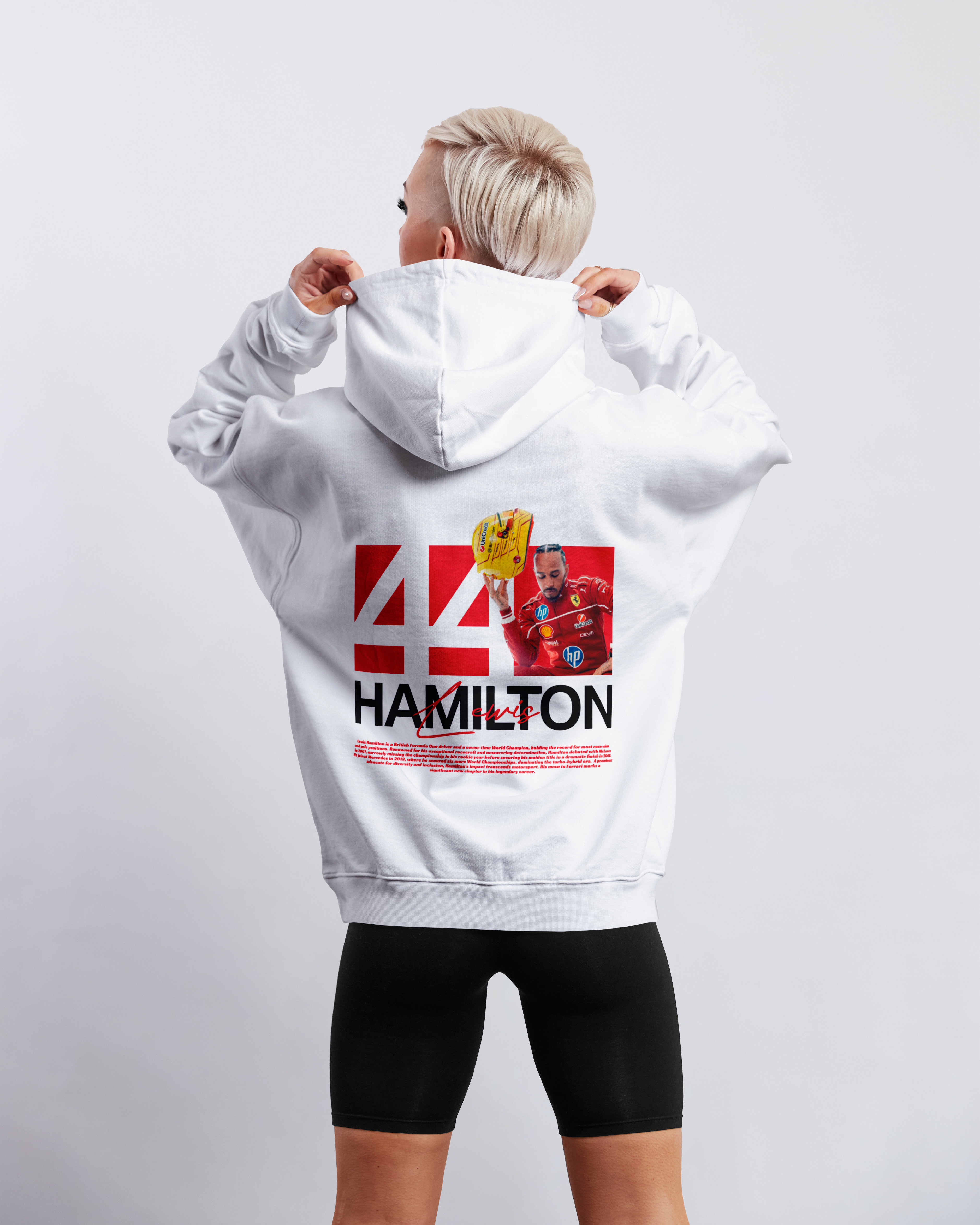 Hamilton 25' Yellow Helmet Hoodie - Motorsport Merch - F1 Apparel - Clothing