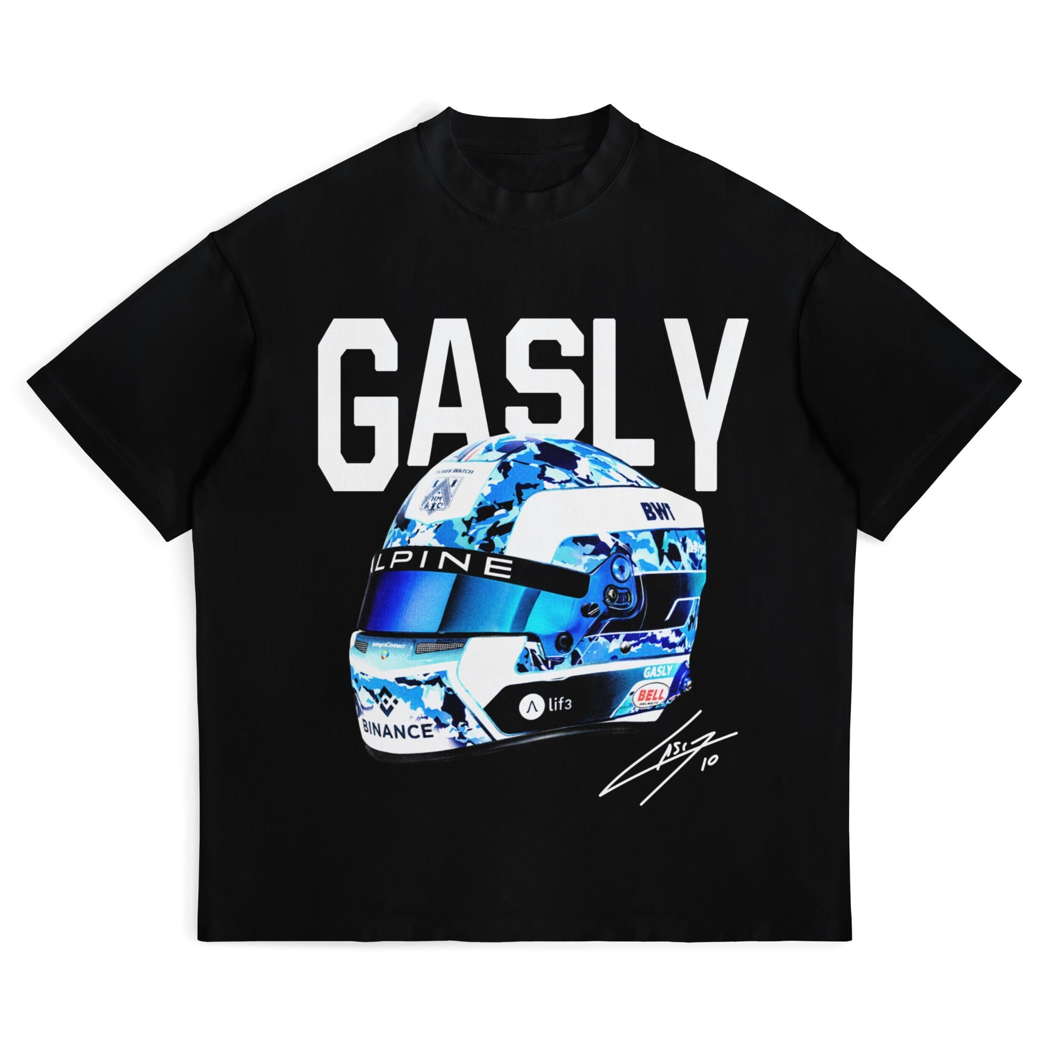 Gasly Big Helmet Tee - Motorsport Merch - F1 Apparel - Clothing