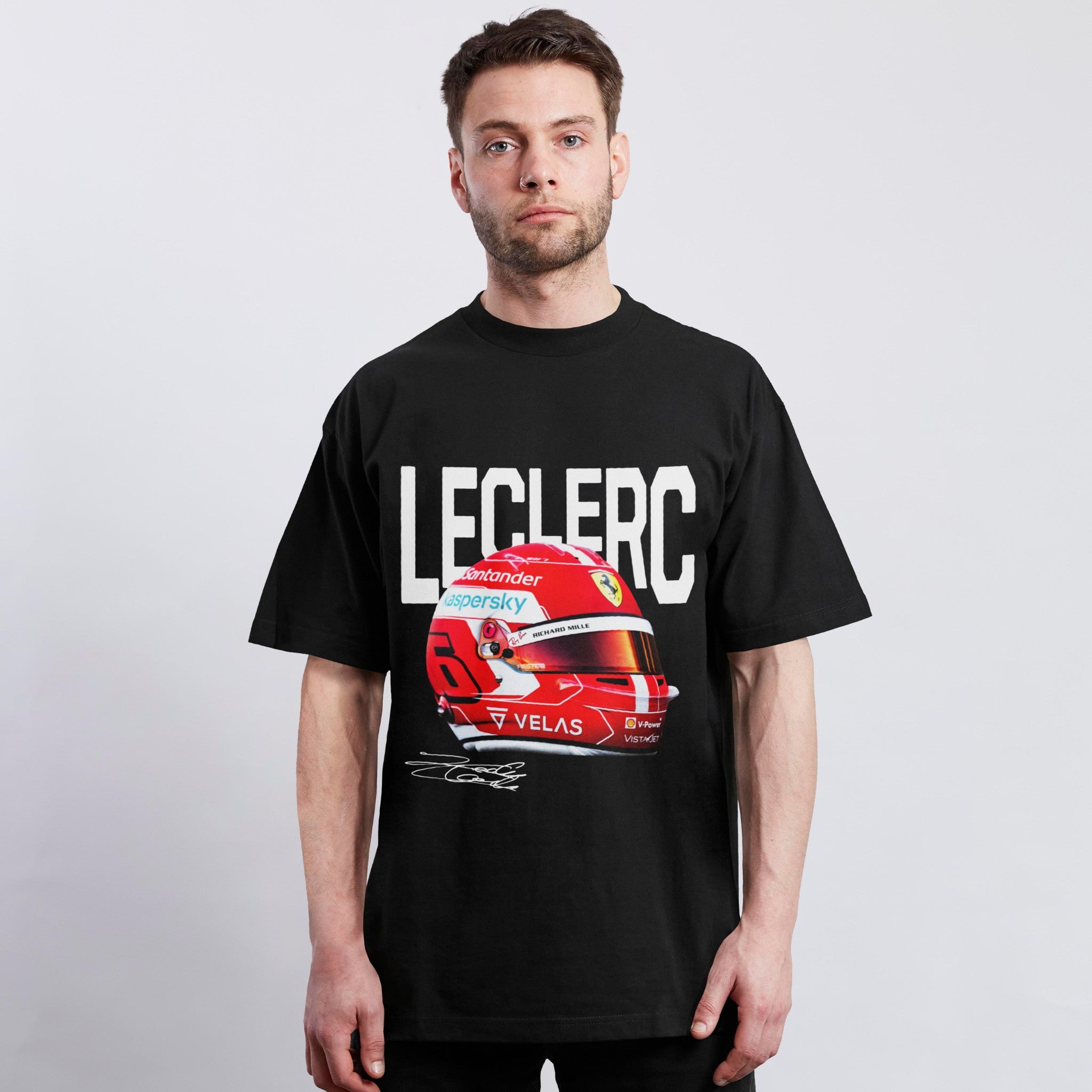 Leclerc Big Helmet Tee - Motorsport Merch - F1 Apparel - Clothing