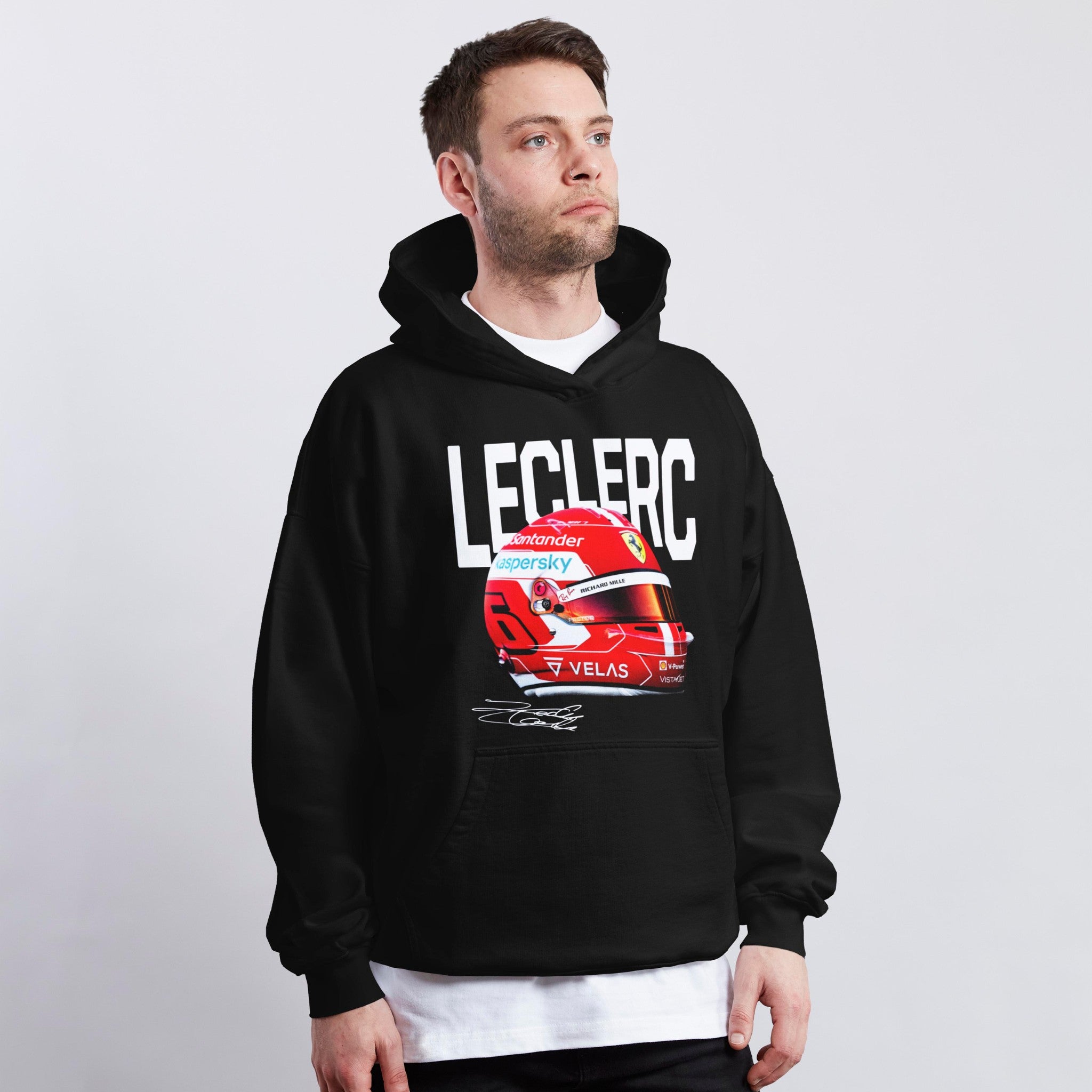 Leclerc Big Helmet Hoodie - Motorsport Merch - F1 Apparel - Clothing