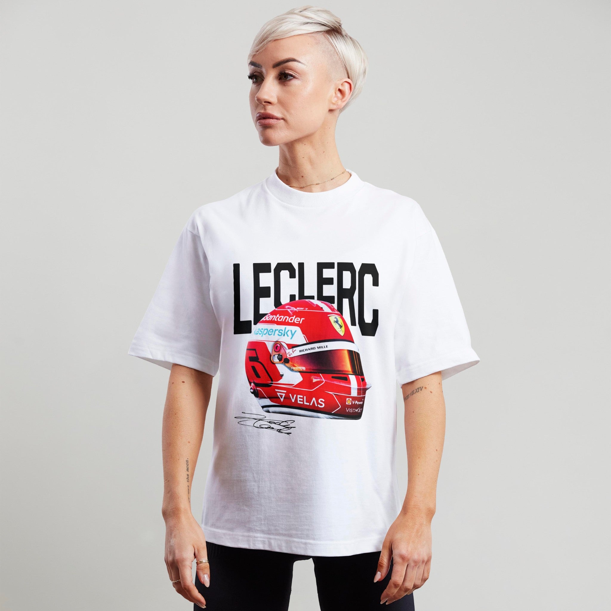 Leclerc Big Helmet Tee - Motorsport Merch - F1 Apparel - Clothing
