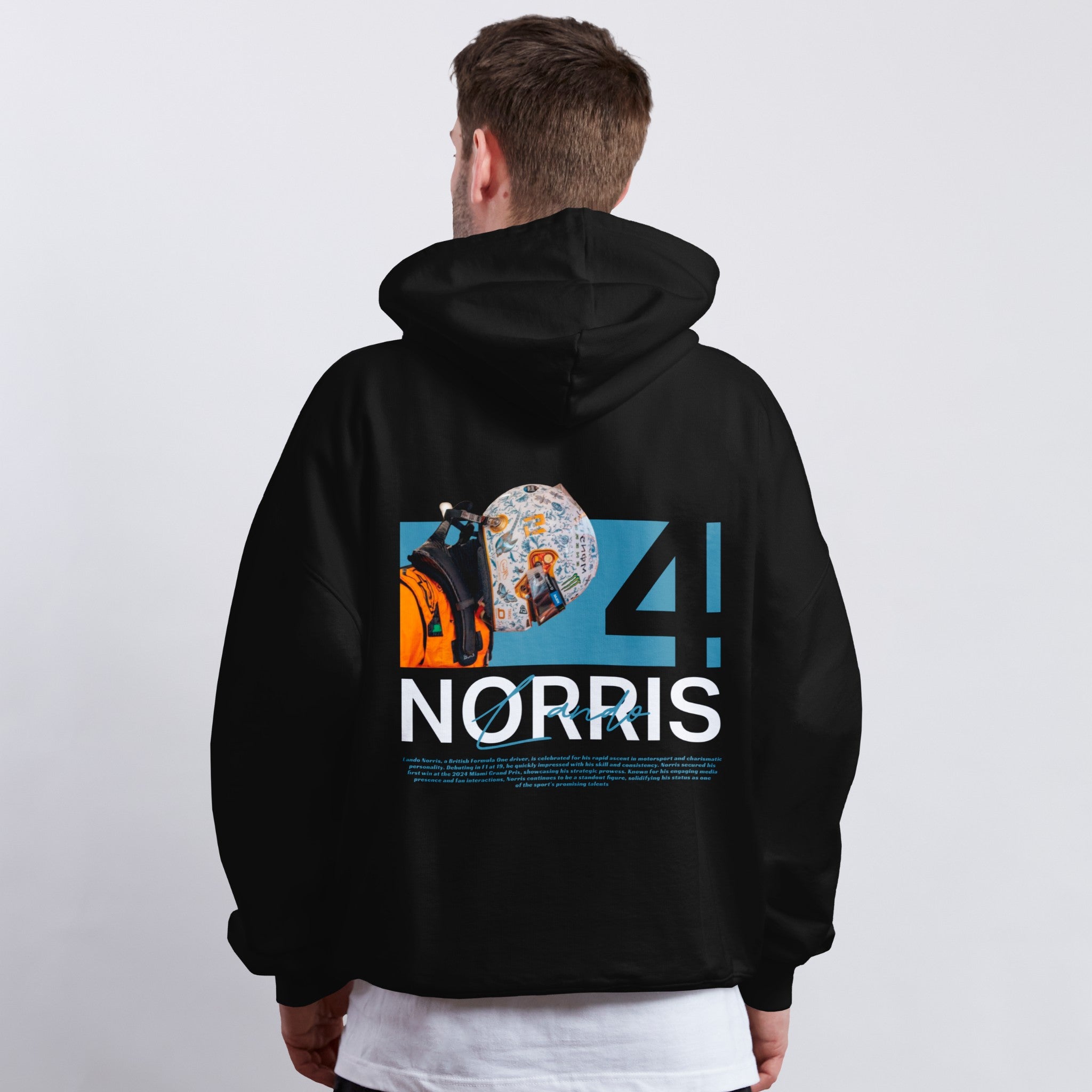 Norris White Helmet Hoodie - Motorsport Merch - F1 Apparel - Clothing