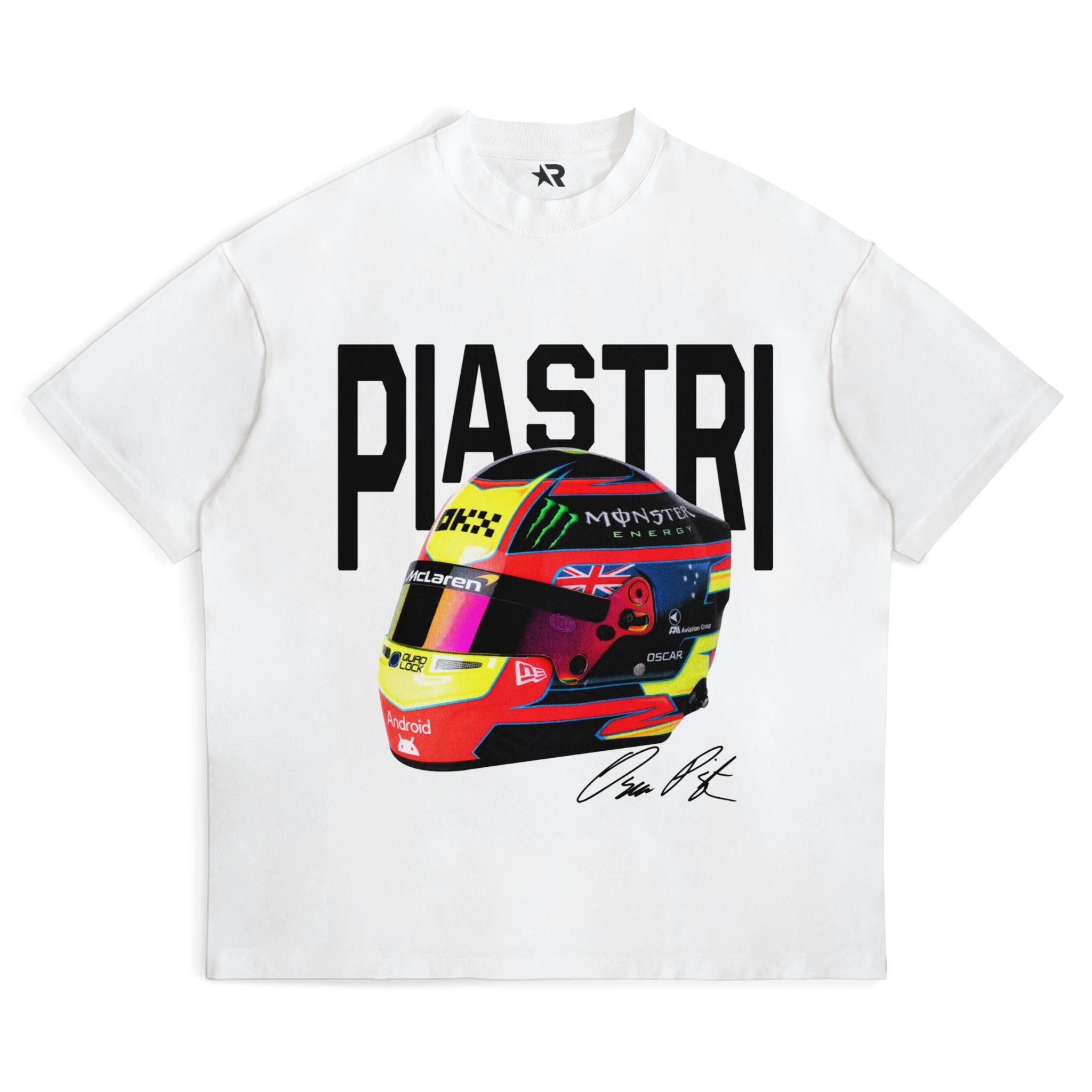 Piastri Big Helmet Tee - Motorsport Merch - F1 Apparel - Clothing