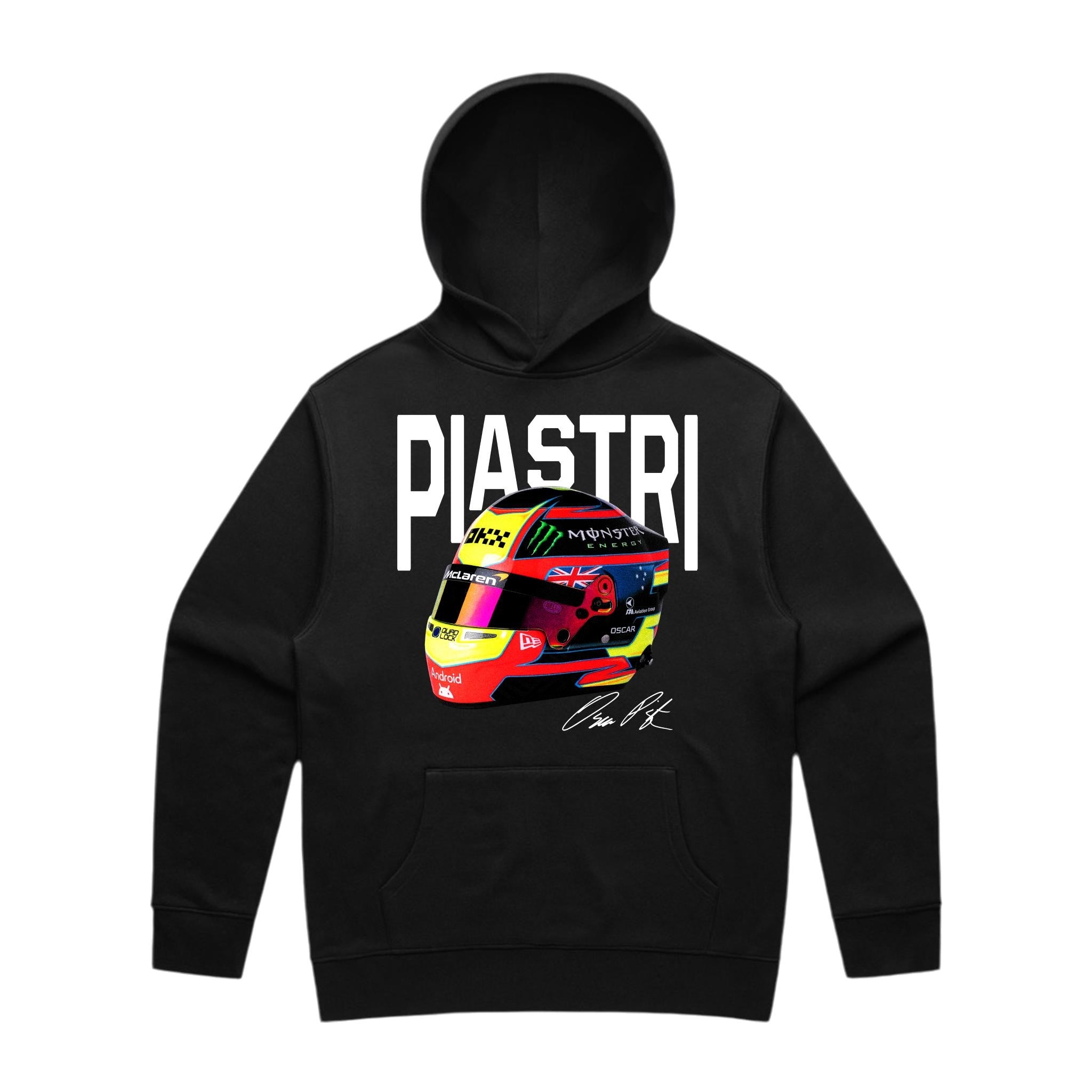 Piastri Big Helmet Hoodie - Motorsport Merch - F1 Apparel - Clothing