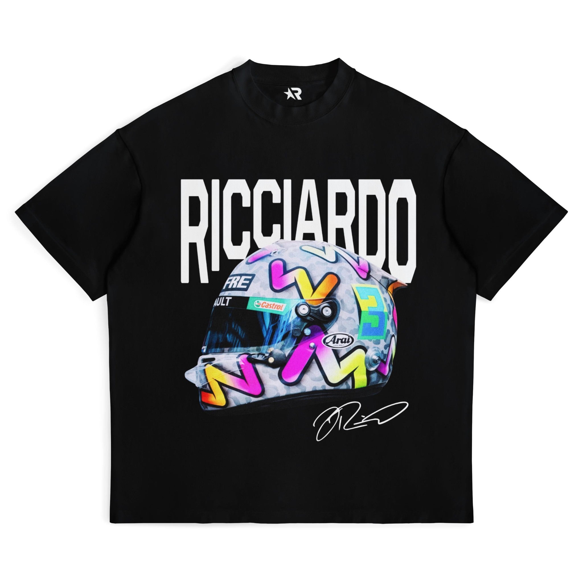Ricciardo Big Helmet Tee - Motorsport Merch - F1 Apparel - Clothing