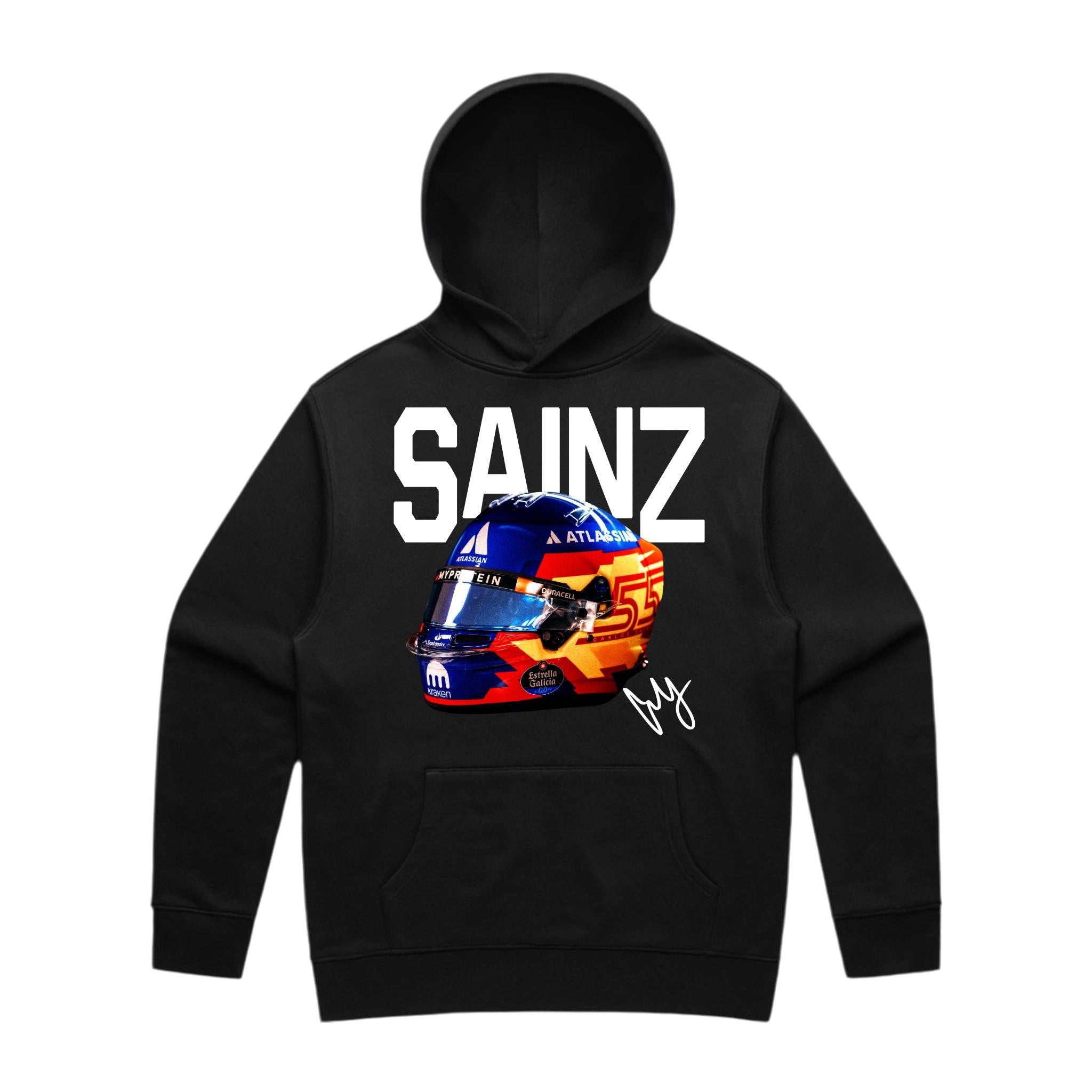 Sainz Big Helmet Hoodie - Motorsport Merch - F1 Apparel - Clothing