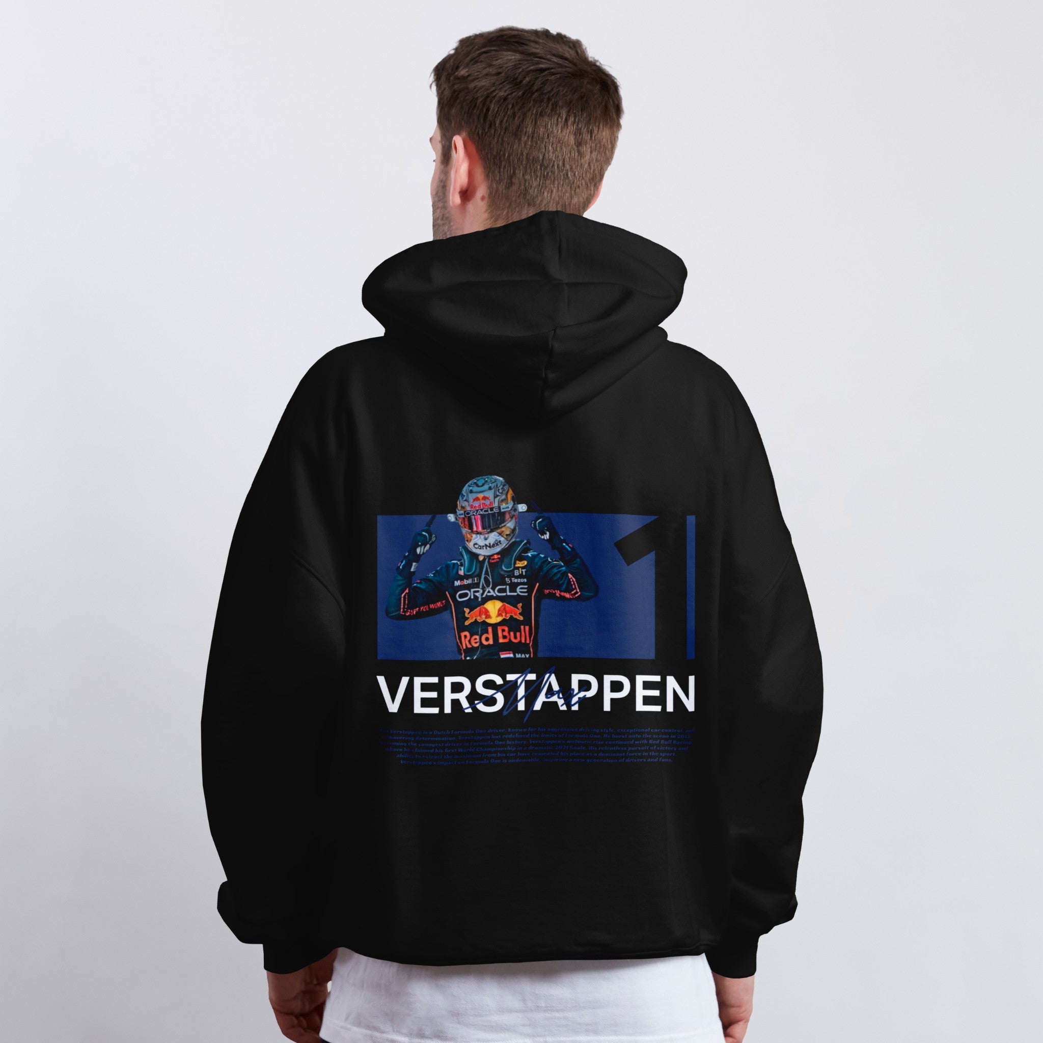 Verstappen White Helmet Hoodie - Motorsport Merch - F1 Apparel - Clothing