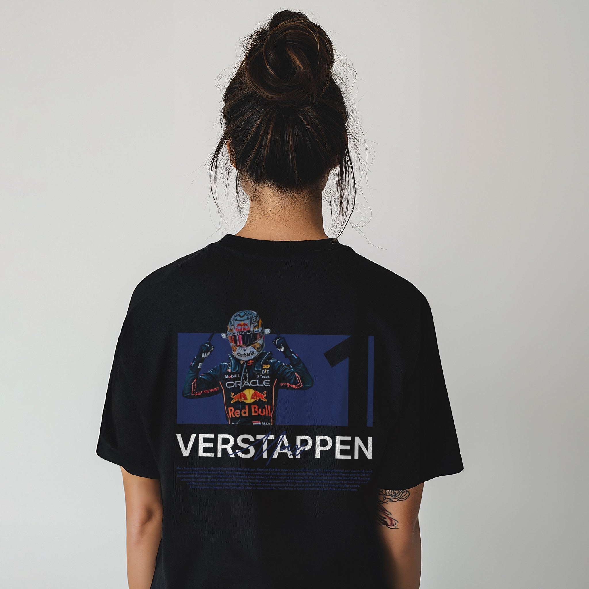 Verstappen White Helmet Tee - Motorsport Merch - F1 Apparel - Clothing