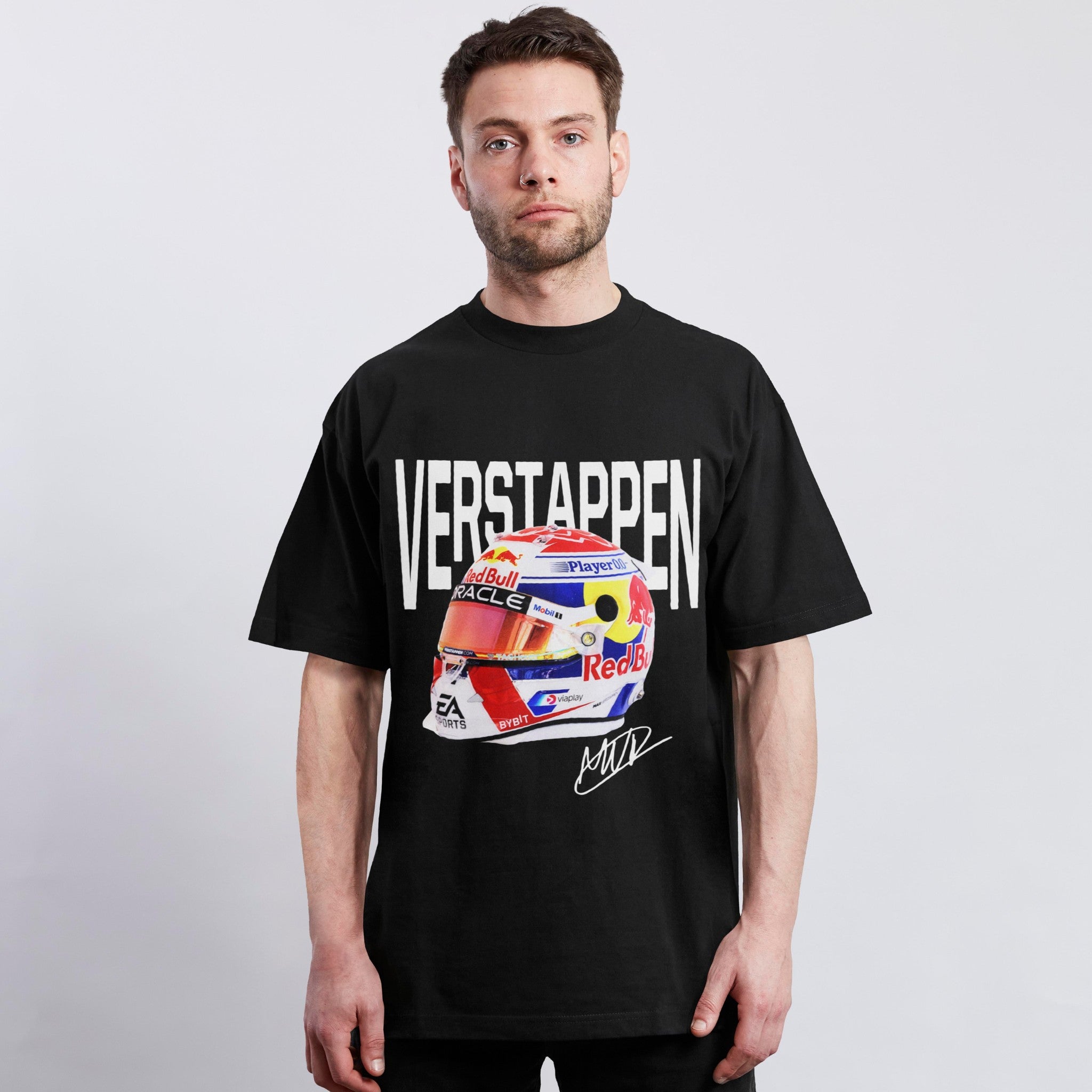 Verstappen Big Helmet Tee - Motorsport Merch - F1 Apparel - Clothing