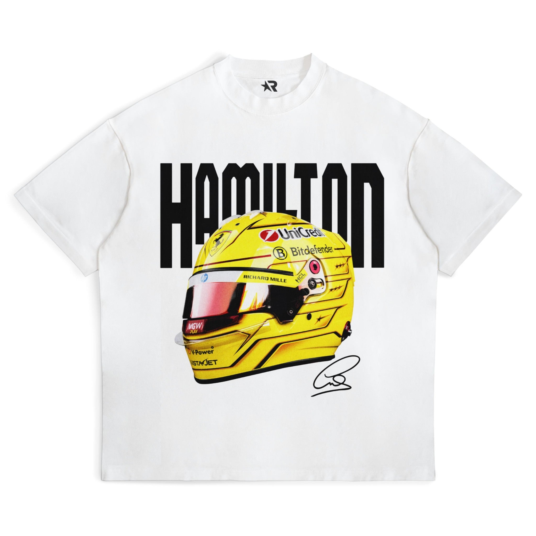 Hamilton Big Helmet Tee - Motorsport Merch - F1 Apparel - Clothing