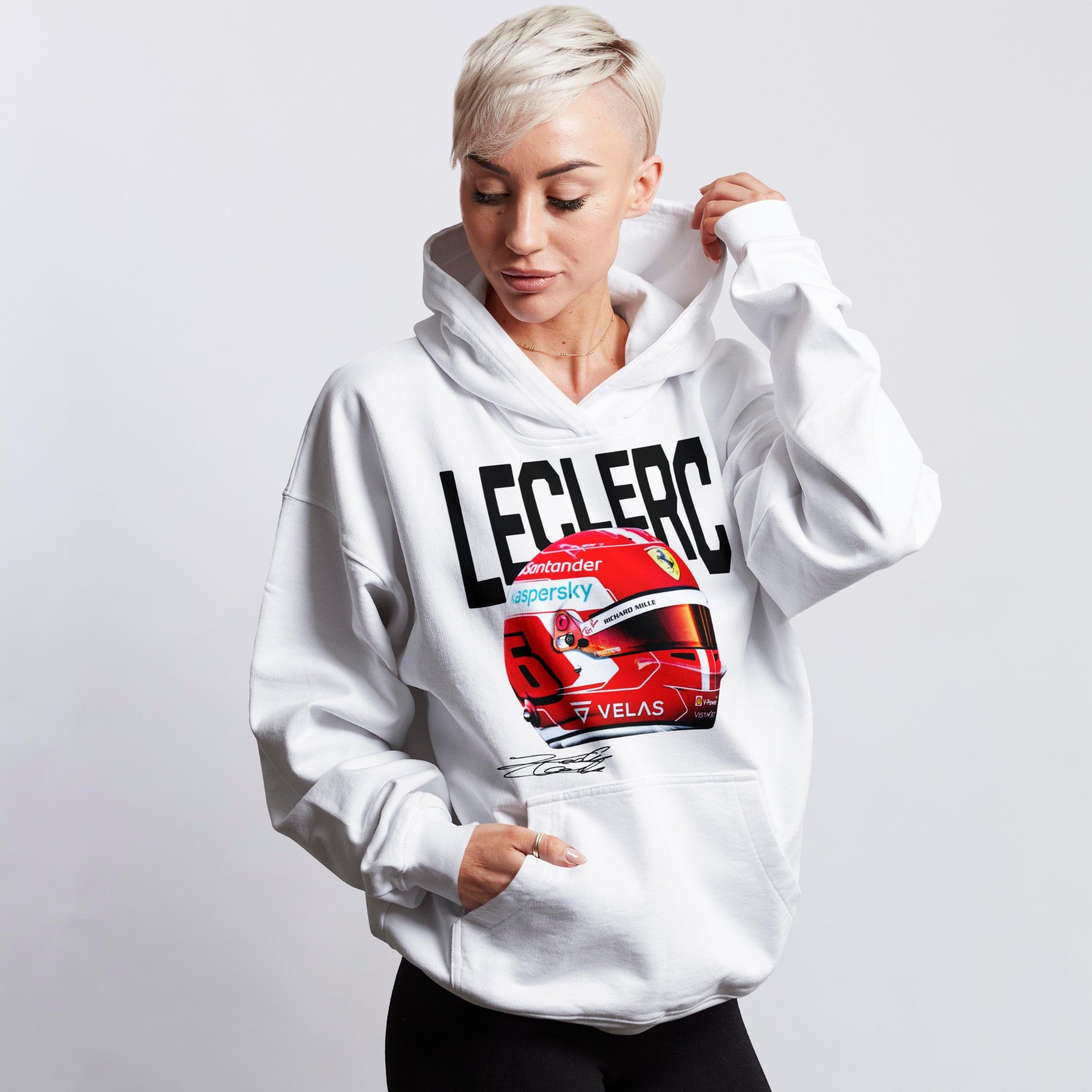 Leclerc Big Helmet Hoodie - Motorsport Merch - F1 Apparel - Clothing