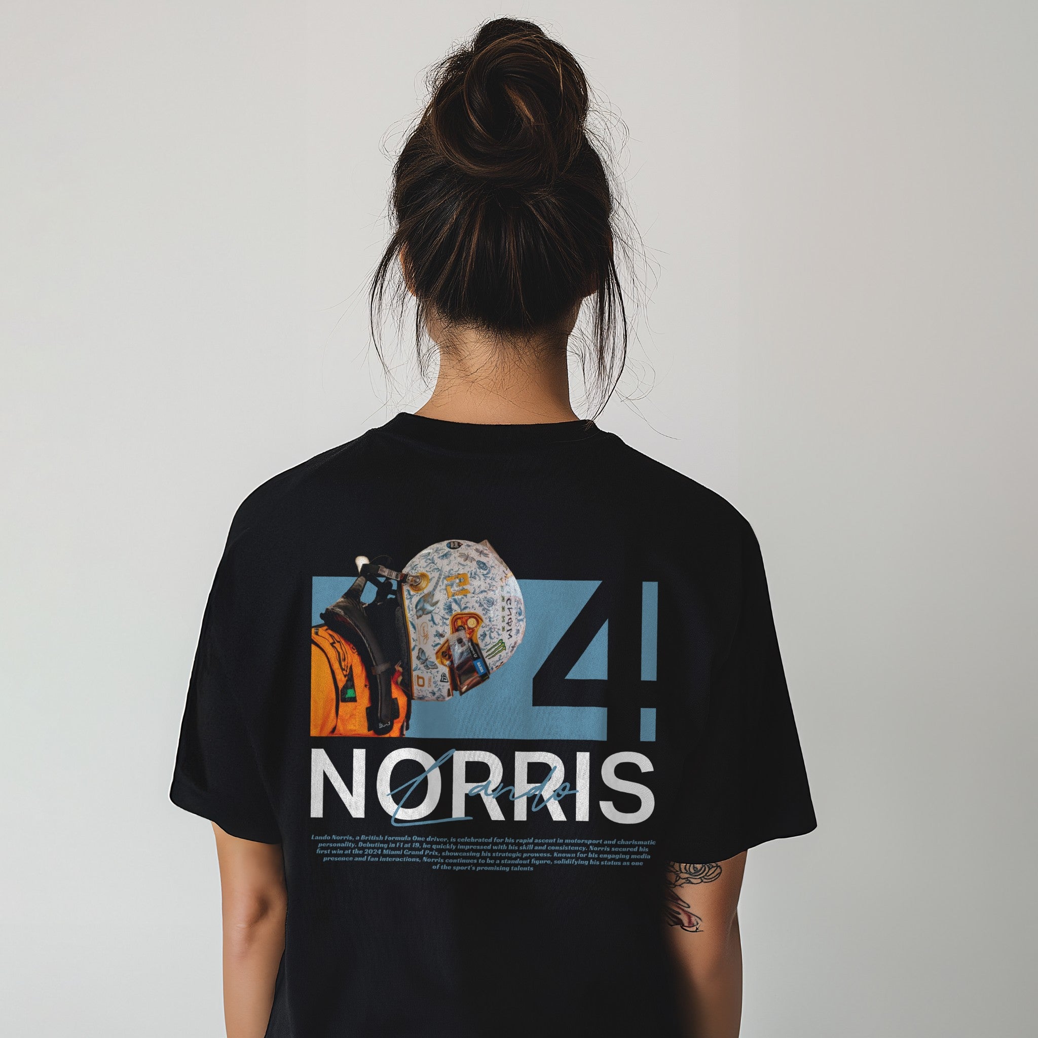 Norris White Helmet Tee - Motorsport Merch - F1