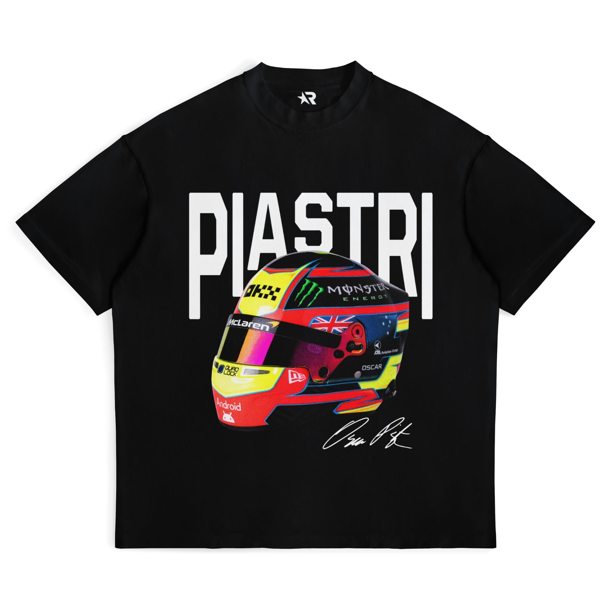 Piastri Big Helmet Tee - Motorsport Merch - F1 Apparel - Clothing