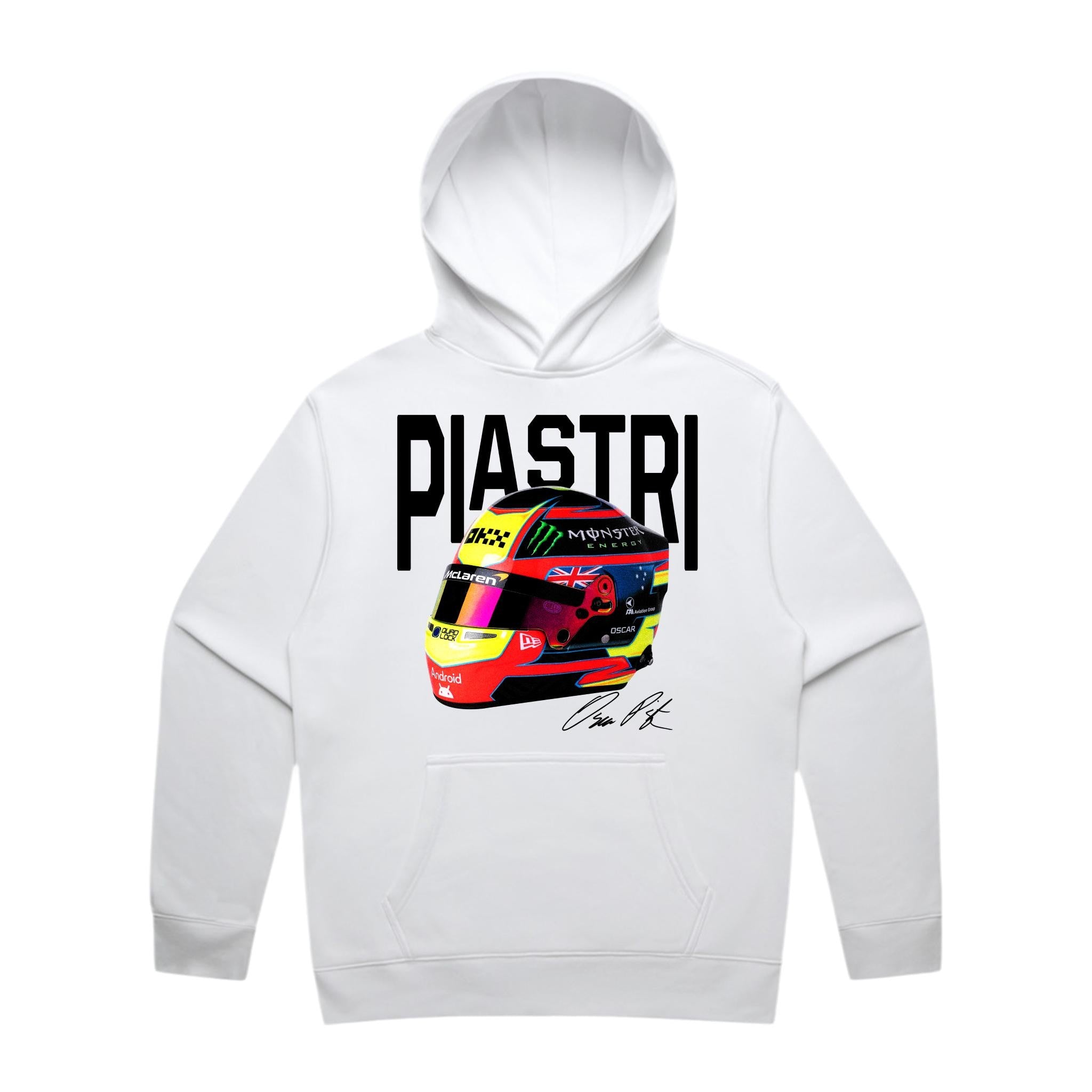 Piastri Big Helmet Hoodie - Motorsport Merch - F1 Apparel - Clothing