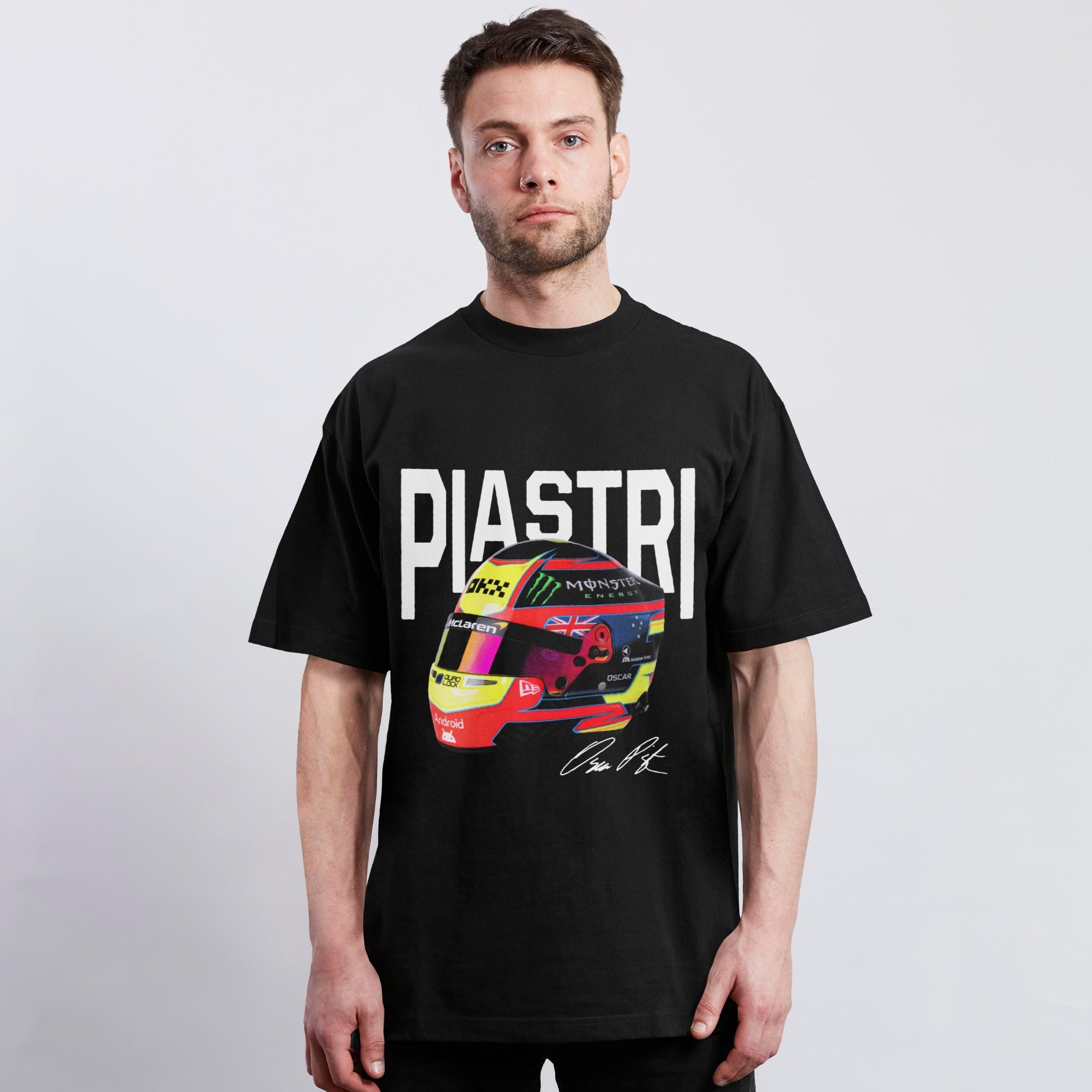 Piastri Big Helmet Tee - Motorsport Merch - F1 Apparel - Clothing