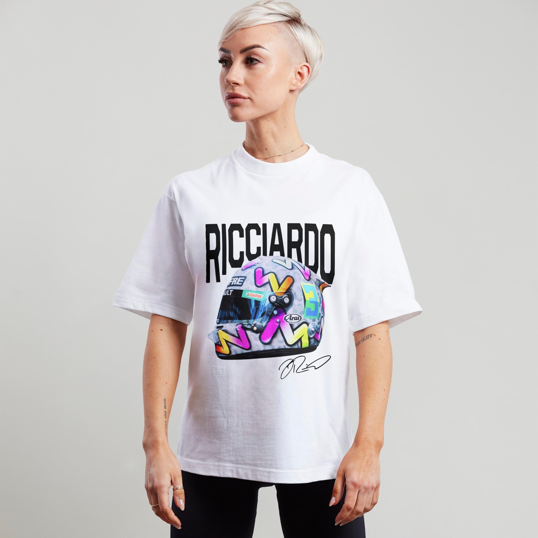 Ricciardo Big Helmet Tee - Motorsport Merch - F1 Apparel - Clothing
