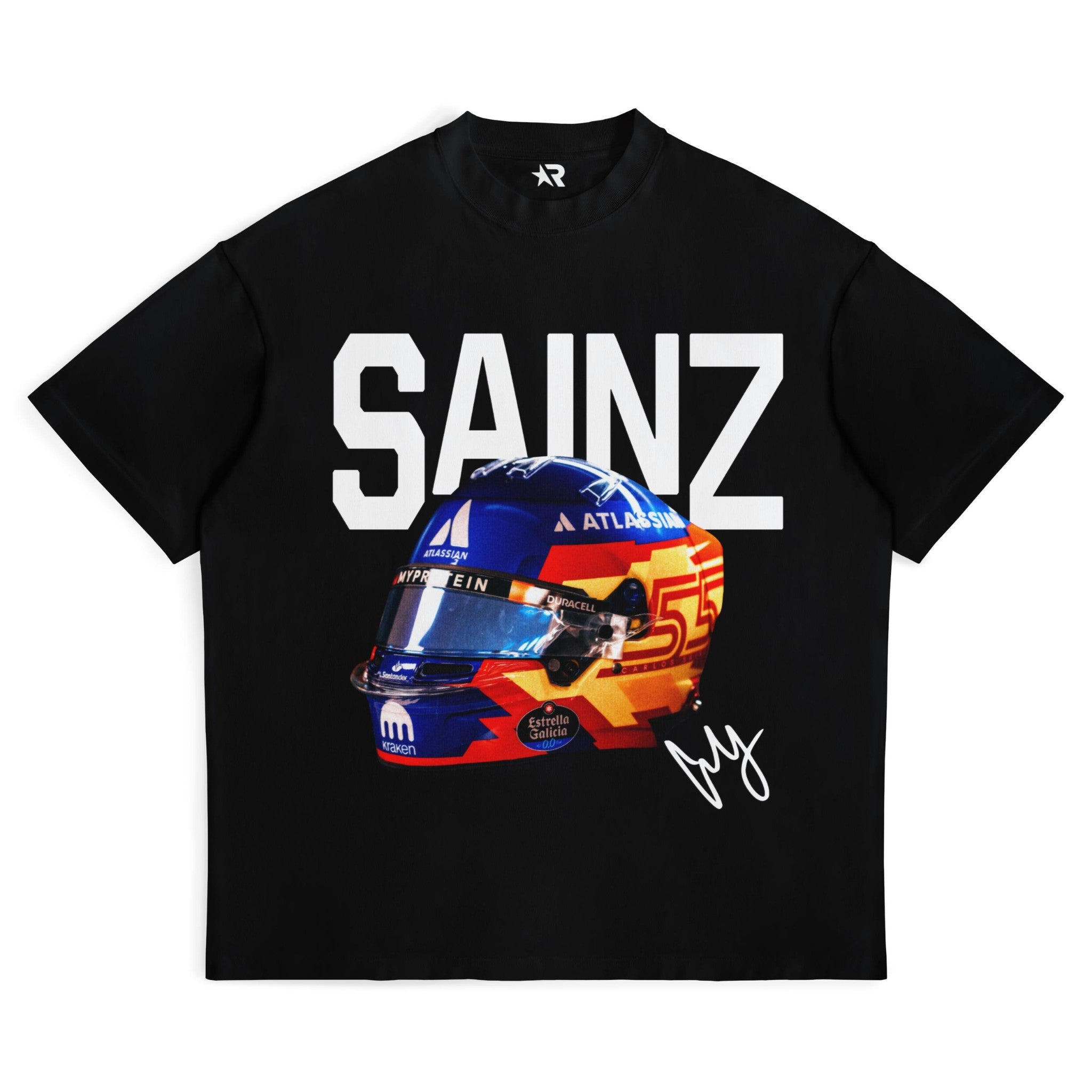 Sainz Big Helmet Tee - Motorsport Merch - F1 Apparel - Clothing