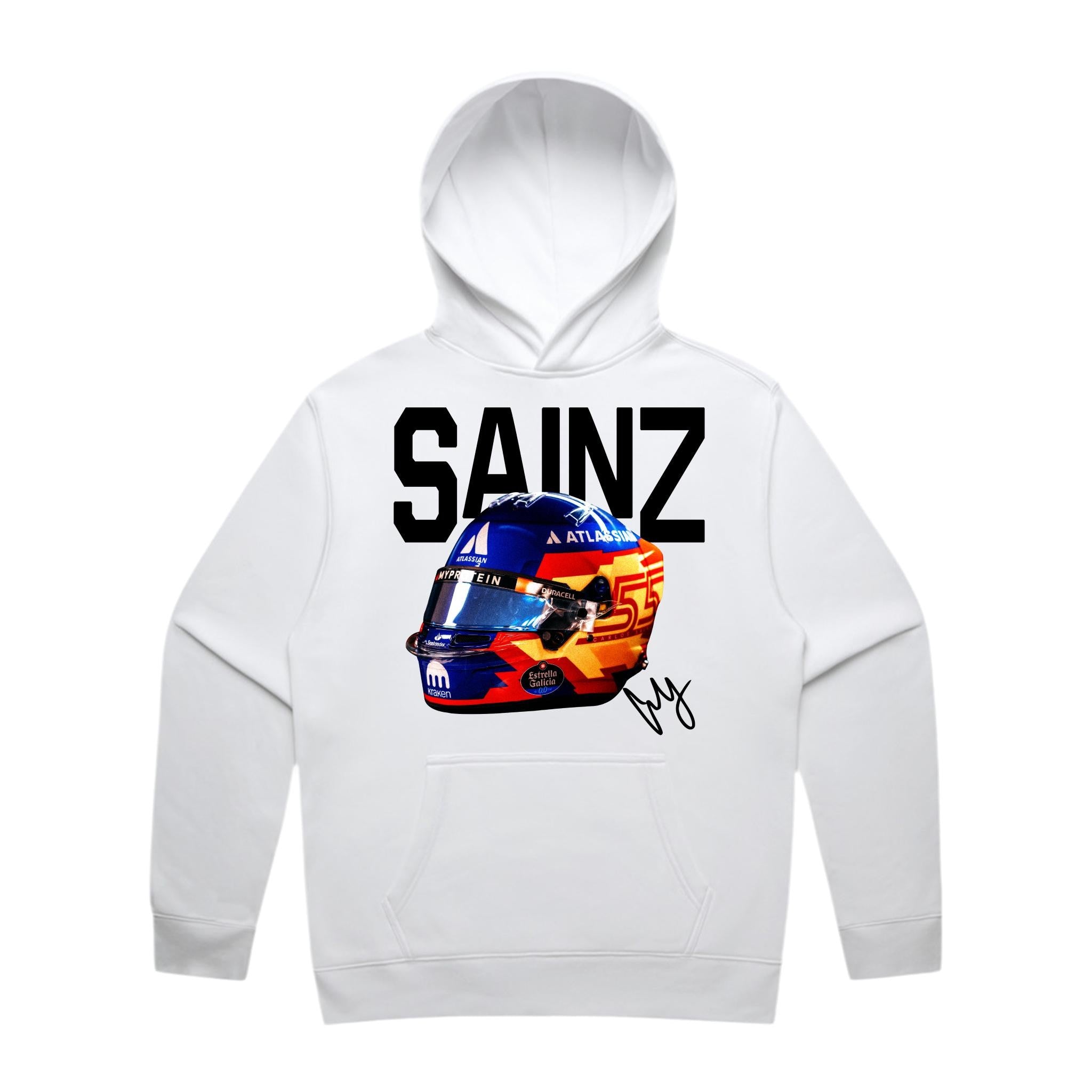 Sainz Big Helmet Hoodie - Motorsport Merch - F1 Apparel - Clothing