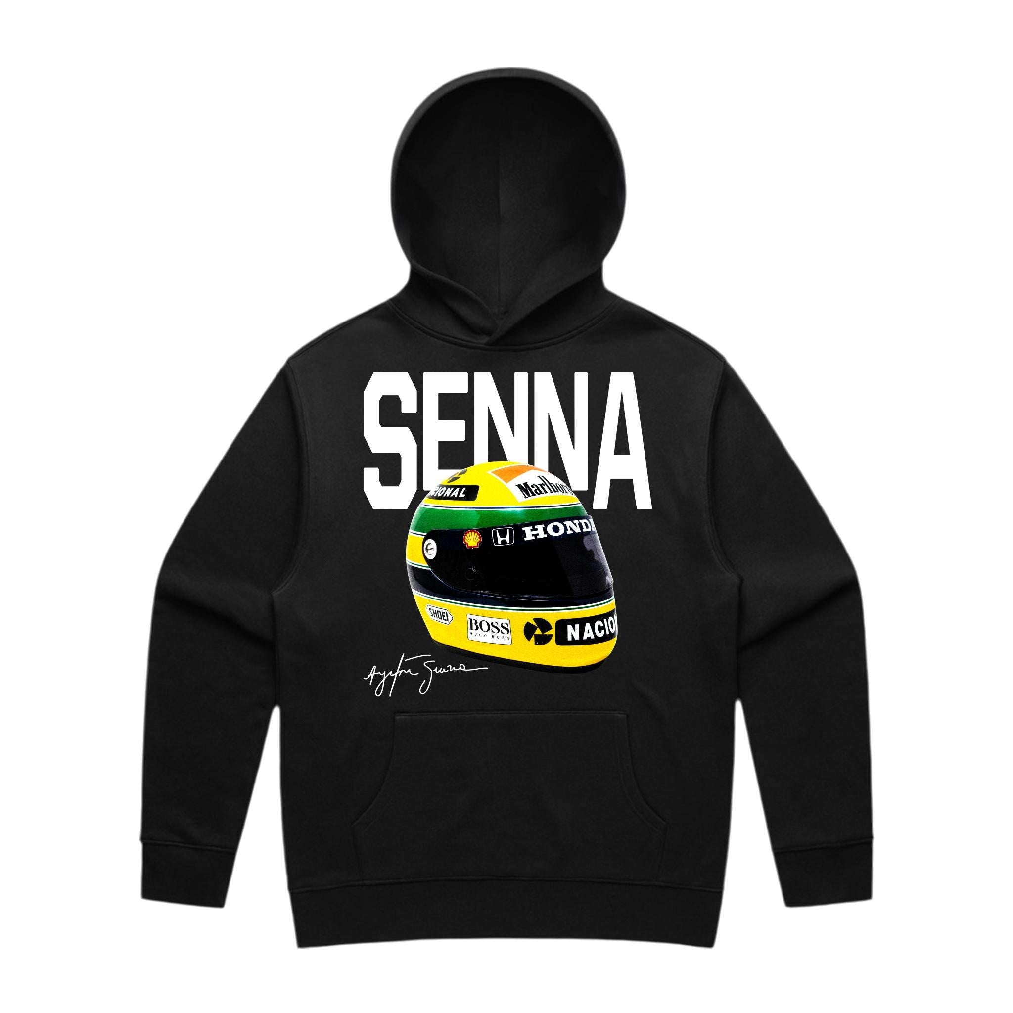 Senna Big Helmet Hoodie - Motorsport Merch - F1 Apparel - Clothing